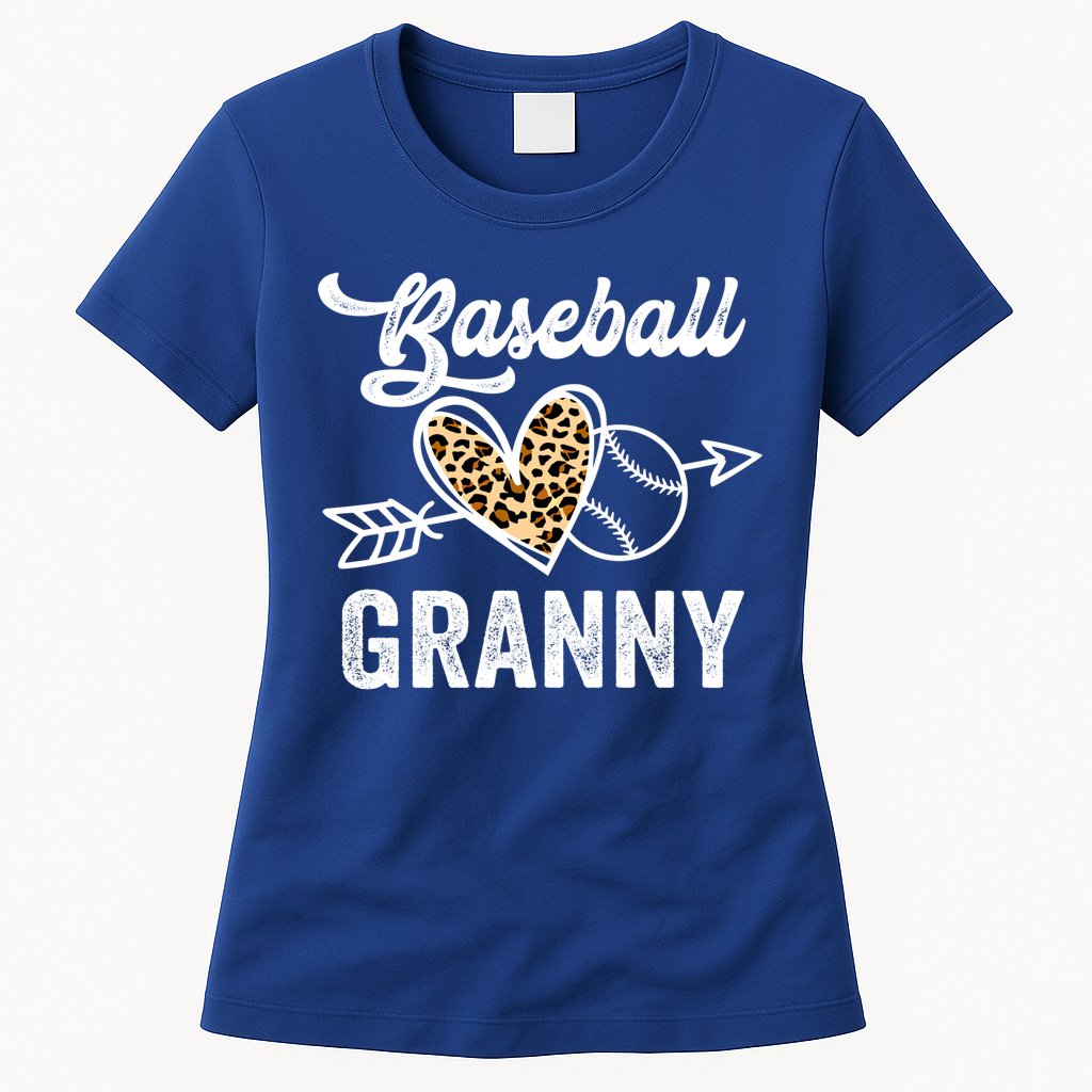 Mothers Day Baseball Granny Leopard Gift Womens T-Shirt