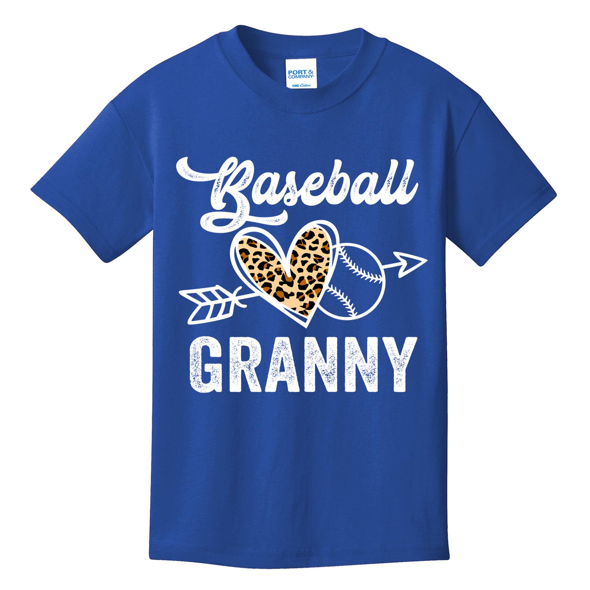 Mothers Day Baseball Granny Leopard Gift Kids T-Shirt