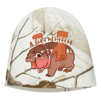 Moo Deng Bouncy Pig In Thai Picture The Cute Baby Hippo Kati - Camo Knit Beanie