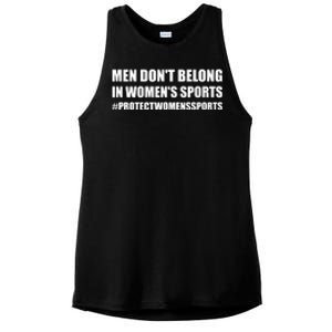 Men Dont Belong In Womens Sports | Protect Womens Sports | Riley Gaines Ladies PosiCharge Tri-Blend Wicking Tank