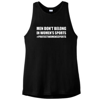 Men Dont Belong In Womens Sports | Protect Womens Sports | Riley Gaines Ladies PosiCharge Tri-Blend Wicking Tank