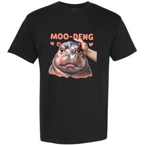 Moo Deng Bouncy Pig In Thai Picture The Cute Baby Hippo Garment-Dyed Heavyweight T-Shirt