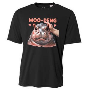 Moo Deng Bouncy Pig In Thai Picture The Cute Baby Hippo Cooling Performance Crew T-Shirt