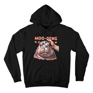 Moo Deng Bouncy Pig In Thai Picture The Cute Baby Hippo Hoodie