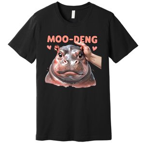 Moo Deng Bouncy Pig In Thai Picture The Cute Baby Hippo Premium T-Shirt