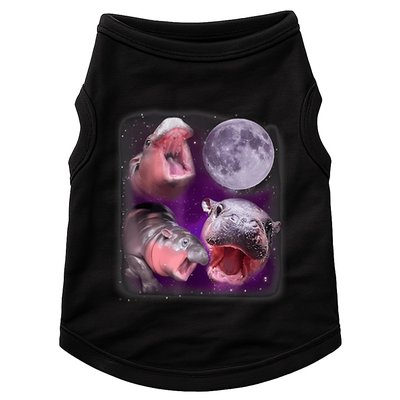 Moo Deng Bouncy Pig In Thai Picture Howling Under The Moon Doggie Tank