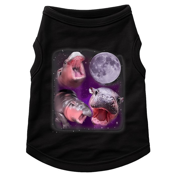 Moo Deng Bouncy Pig In Thai Picture Howling Under The Moon Doggie Tank