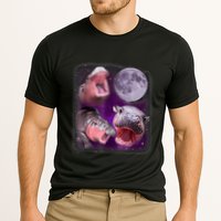 Moo Deng Bouncy Pig In Thai Picture Howling Under The Moon Performance Shirt