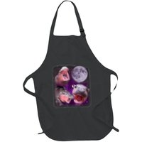 Moo Deng Bouncy Pig In Thai Picture Howling Under The Moon Apron