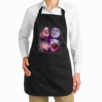 Moo Deng Bouncy Pig In Thai Picture Howling Under The Moon Apron