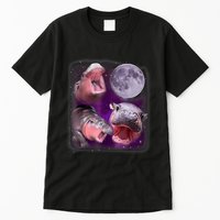 Moo Deng Bouncy Pig In Thai Picture Howling Under The Moon Tall T-Shirt