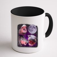 Moo Deng Bouncy Pig In Thai Picture Howling Under The Moon Mug