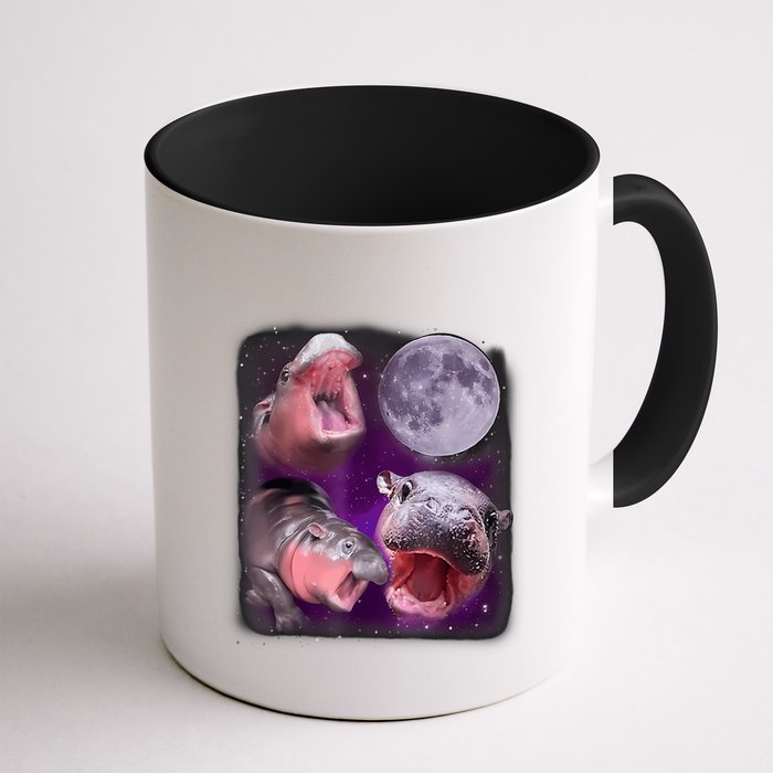 Moo Deng Bouncy Pig In Thai Picture Howling Under The Moon Mug
