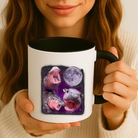 Moo Deng Bouncy Pig In Thai Picture Howling Under The Moon Mug