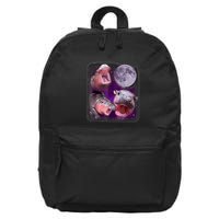 Moo Deng Bouncy Pig In Thai Picture Howling Under The Moon 16 in Basic Backpack