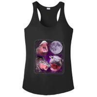 Moo Deng Bouncy Pig In Thai Picture Howling Under The Moon Ladies PosiCharge Competitor Racerback Tank