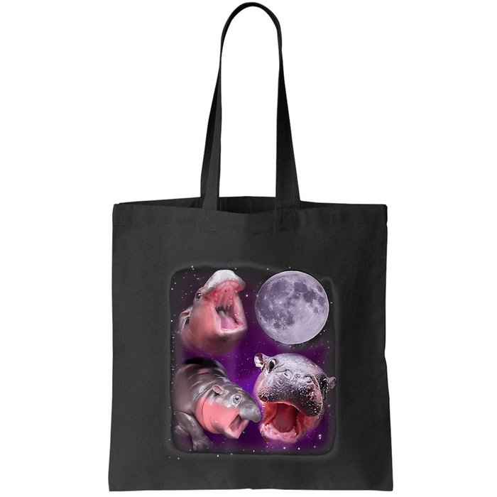 Moo Deng Bouncy Pig In Thai Picture Howling Under The Moon Bag