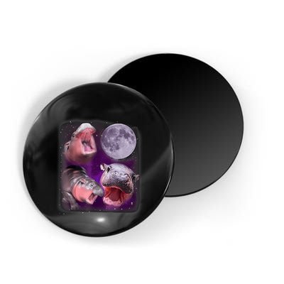Moo Deng Bouncy Pig In Thai Picture Howling Under The Moon Magnet