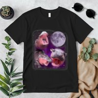 Moo Deng Bouncy Pig In Thai Picture Howling Under The Moon Premium T-Shirt