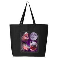 Moo Deng Bouncy Pig In Thai Picture Howling Under The Moon 25L Jumbo Tote