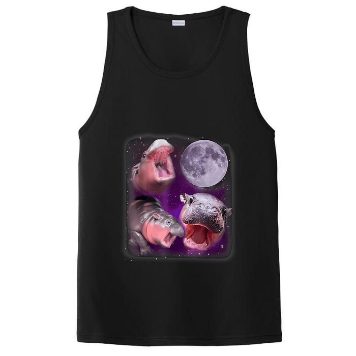 Moo Deng Bouncy Pig In Thai Picture Howling Under The Moon PosiCharge Competitor Tank