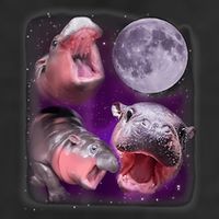 Moo Deng Bouncy Pig In Thai Picture Howling Under The Moon Trucker Hat