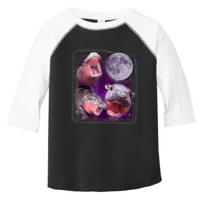 Moo Deng Bouncy Pig In Thai Picture Howling Under The Moon Toddler Fine Jersey T-Shirt