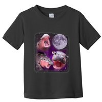 Moo Deng Bouncy Pig In Thai Picture Howling Under The Moon Toddler T-Shirt