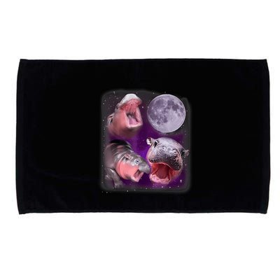 Moo Deng Bouncy Pig In Thai Picture Howling Under The Moon Microfiber Hand Towel