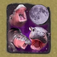 Moo Deng Bouncy Pig In Thai Picture Howling Under The Moon Garment-Dyed Women's Muscle Tee