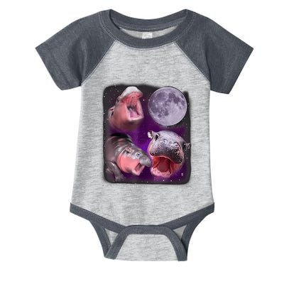 Moo Deng Bouncy Pig In Thai Picture Howling Under The Moon Infant Baby Jersey Bodysuit