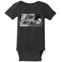 Moo Deng Baby Hippo Zoo Baby Hippo Black And White Baby Bodysuit