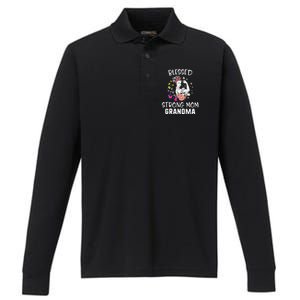 MotherS Day Blessed Strong Mom Grandma Strong Women Gift Performance Long Sleeve Polo