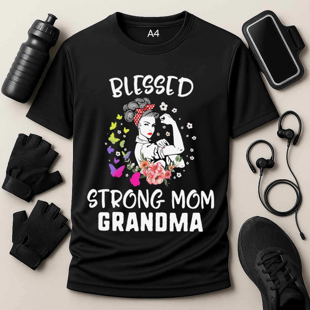 MotherS Day Blessed Strong Mom Grandma Strong Women Gift Cooling Performance Crew T-Shirt