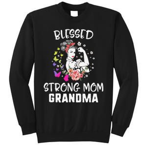 MotherS Day Blessed Strong Mom Grandma Strong Women Gift Sweatshirt