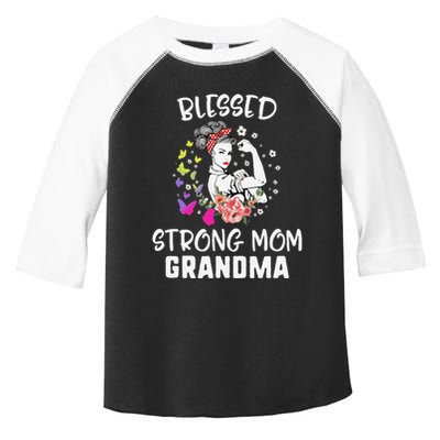 MotherS Day Blessed Strong Mom Grandma Strong Women Gift Toddler Fine Jersey T-Shirt