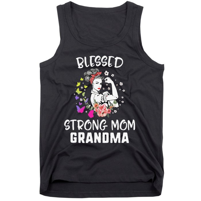 MotherS Day Blessed Strong Mom Grandma Strong Women Gift Tank Top