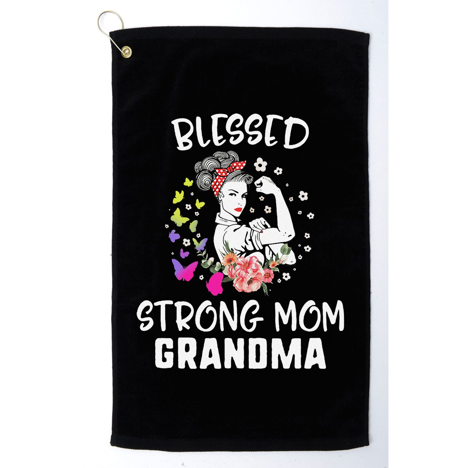 MotherS Day Blessed Strong Mom Grandma Strong Women Gift Golf Towel