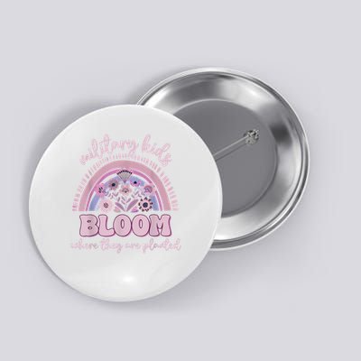Military  Dandelion Bloom Where They're Planted Purple Up Button