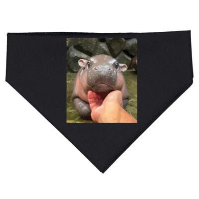 Moo Deng Bouncy Pig In Thai Picture The Cute Baby Hippo USA-Made Doggie Bandana