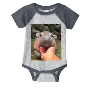 Moo Deng Bouncy Pig In Thai Picture The Cute Baby Hippo Infant Baby Jersey Bodysuit