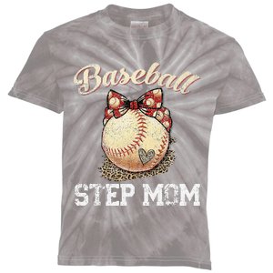 Mother's Day Baseball Step Mom Leopard Softball Gifts Kids Tie-Dye T-Shirt