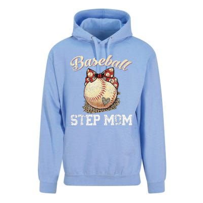 Mother's Day Baseball Step Mom Leopard Softball Gifts Unisex Surf Hoodie