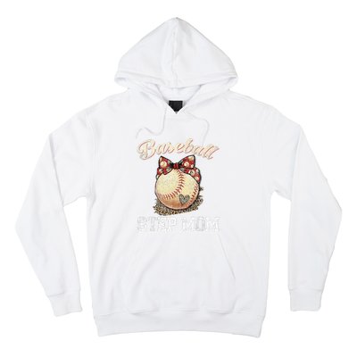 Mother's Day Baseball Step Mom Leopard Softball Gifts Hoodie