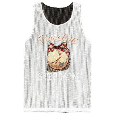 Mother's Day Baseball Step Mom Leopard Softball Gifts Mesh Reversible Basketball Jersey Tank