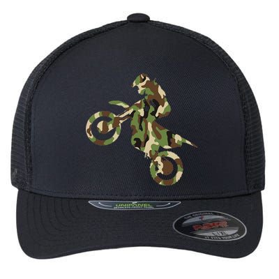 Motocross Dirt Bike Racing Camo Camouflage Flexfit Unipanel Trucker Cap