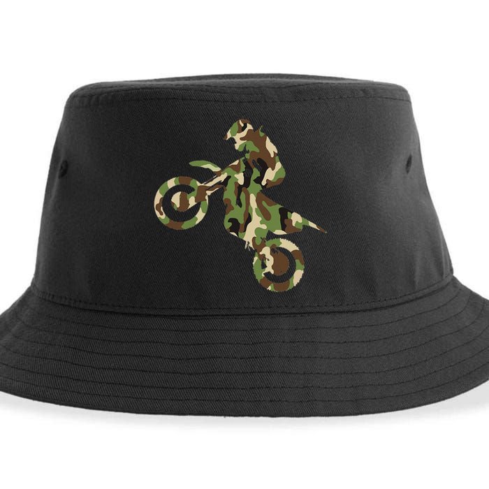 Motocross Dirt Bike Racing Camo Camouflage Sustainable Bucket Hat