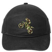 Motocross Dirt Bike Racing Camo Camouflage 7-Panel Snapback Hat