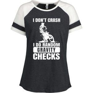 Motocross Dirt Bike Funny Gift Don't Crash I Do Gravity Checks Gift Enza Ladies Jersey Colorblock Tee