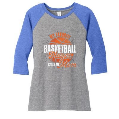 Mothers Day Basketball Fan Basketball Player Mom Basketball Meaningful Gift Women's Tri-Blend 3/4-Sleeve Raglan Shirt